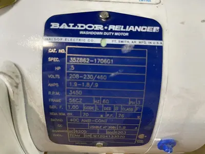 .5 HP BALDOR MOTOR SPEC 35Z862-1706G1 3450 RPM NEW MOTOR FRAME 56CZ S-66