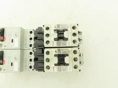Fuji Elec BM3RSR-P16 Manual Starter .1-.16A  Adj Overload w Contactor Lot of 2