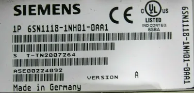 USED SIEMENS 6SN1123-1AB00-0HA1 SIMODRIVE LT-MODULE VER.A 6SN1118-1NH01-0AA1 A