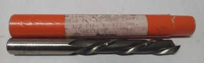 BRUBAKER 1/2" x 1/2" SE 2FL Extra Long End Mill 2FL HSS USA Made for Aluminum