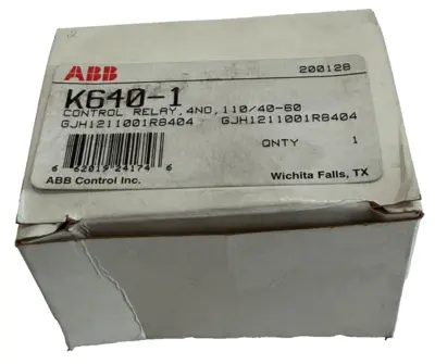 NEW ABB K640-1 CONTROL RELAY 110/40-60 K6-40E K6401