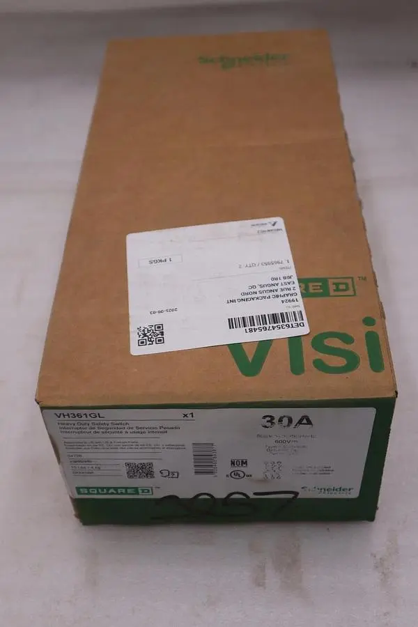 Square D VH361GL SAFETY SWITCH HEAVY DUTY FUSED TYPE 1 600V 30-AMP - STK GF1020