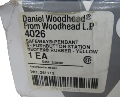 NEW DANIEL WOODHEAD 4026 6 BUTTON PENDANT STATION