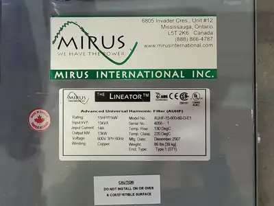 USED 2007 MIRUS AUHF-15-600-60-D-E1