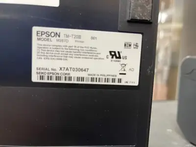 Used EPSON Used Epson TM-T20III Black Thermal Receipt POS Printer HLR Thermal Printers Illinois US | Falcon Restaurant Supply #1376383