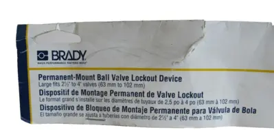 NEW BRADY 121541 LOCKOUT BALL VALVE