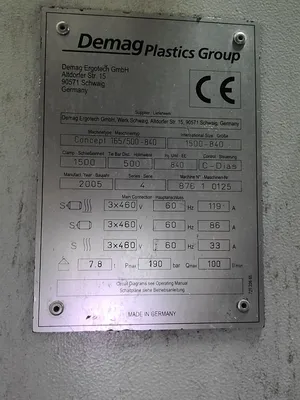 2005 DEMAG 165/500-840 Injection Molding Horizontal/Vertical | Machinery Network (3)