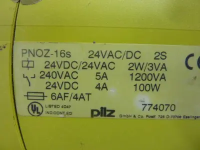 USED PILZ PNOZ-16S24VAC/DC2S