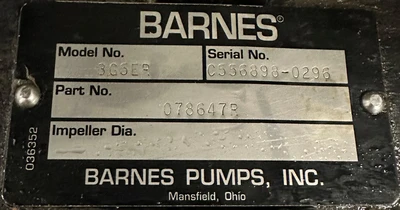BARNES 3G5 5HP PUMP - GASOLINE