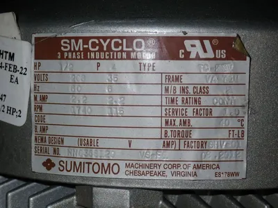 USED SUMITIMO DRIVE TECHNOLOGIES RNYMS051320AV30