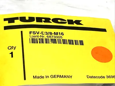 New | in-Stock Turck 6873005, FSV-D3/8-M16 Electrical Fittings Michigan US | Maverick Industrial Sales #1462768