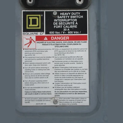 Square D 30 Amp Fusible Disconnect