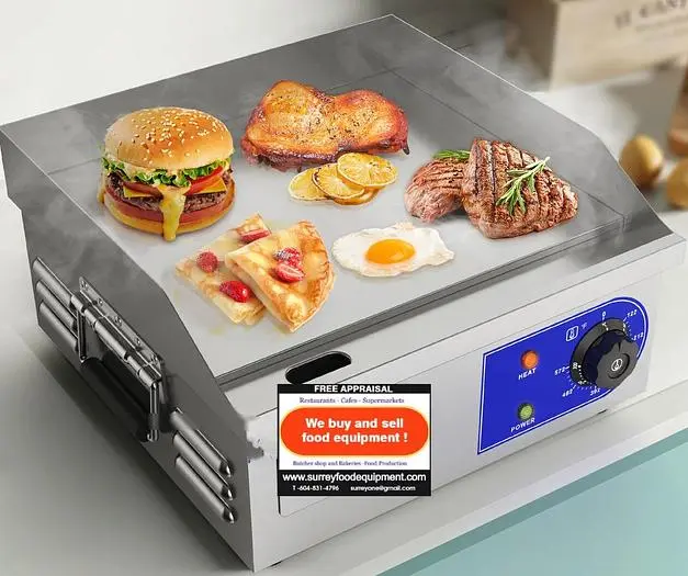 1500W 14" Commercial Electric Griddle Countertop Stainless Steel Flat Top Grill - NON STICK