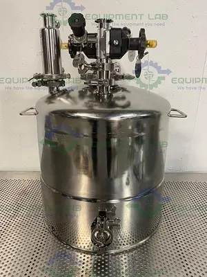 USED ALLOY PRODUCTS 45 LITER STAINLESS STEEL REACTOR 50 PSI W/ BOTTOM DRAIN & VALVES
