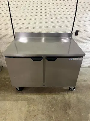 Used Beverage Air Used 48" Beverage Air WTRF48A Worktop 2 Section Refrigerator/Freezer 120V Worktop Refrigerators & Freezers Illinois US | Falcon Restaurant Supply #1375629