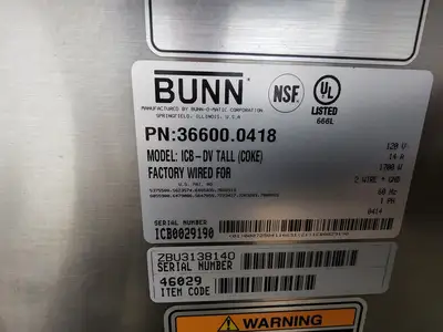 Used Bunn Used Bunn ICB-DV Infusion Series® Coffee Brewer Machine - Tall - 120V Coffee Equipment Illinois US | Falcon Restaurant Supply #1376850