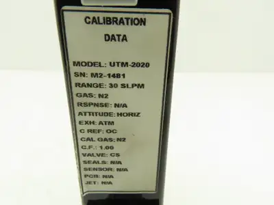 Unit UTM-2020 Mass Flow Controller N2 Gas 30 SLM Card Edge 500 PSI