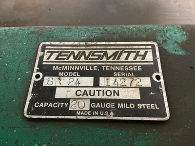 Used TENNSMITH SR-24 Plate Bending Rolls including Pinch Ohio US | Equipment Recovery Corp. #1330631