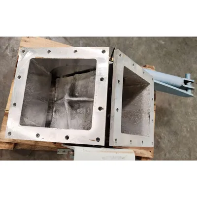 Used Semco 8" Square Aluminum 2-Way Pneumatic Diverter Valve