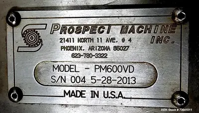 Used Prospect Machine PM600VD Tablet Vacuum Deduster 80,000 TPH