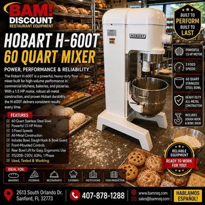 Hobart H-600T 60 Qt MixerHobart H-600T 60 Qt Mixer