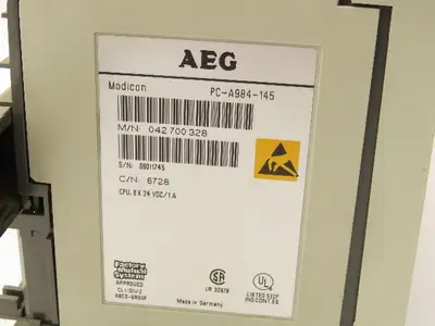 AEG PC-A984-145 Programmable CPU Control Input/Output 8 Card Rack