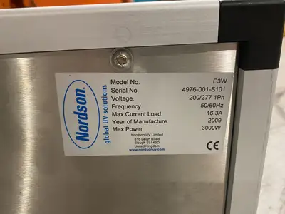 USED NORDSON ULTRAVIOLET CURING SYSTEM CONTROLLER 1-PH 3000W 200/277V 16.3A