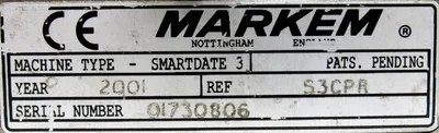 USED MARKEM S3CPR SMARTDATE 3 PRINTER