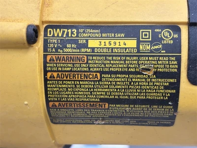 Used DEWALT "DW713" Cross Cut Saws Texas US | MachineryMax #1488215