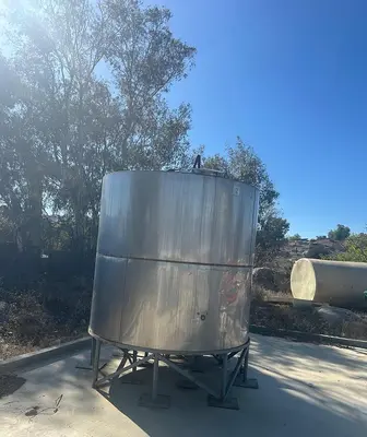 Tank, 3,250 Gallon, Stainless Steel, Vertical, Flat Top, Cone Bottom, #5991649