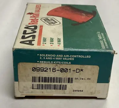 New | in-Stock ASCO 099216-001-D Solenoid Valves | Surplus Asset Holdings #1216286