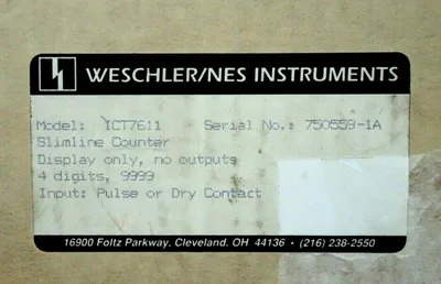 NEW WESCHLER / NES INSTRUMENTS ICT7611 SLIMLINE COUNTER