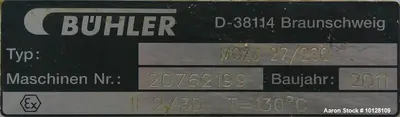 USED BUHLER INC. MOXJ-27/200