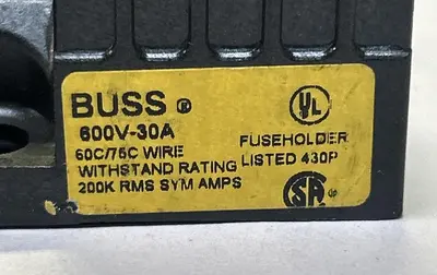 Used BUSSMANN R60030-3SR Miscellaneous Equipment (Electrical & Power) | Surplus Asset Holdings #1199799