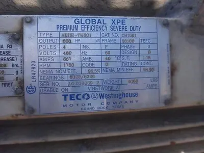 USED TECO WESTINGHOUSE AEHE-TK001