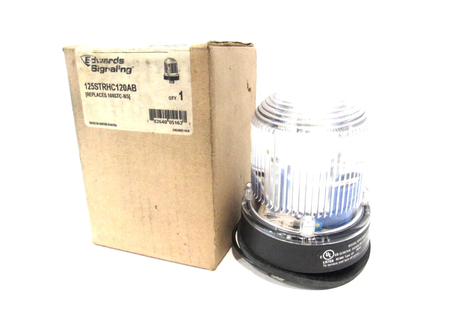 NEW EDWARDS SIGNALING 125STRHC120AB CLEAR STROBE
