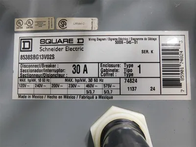 USED SQUARE D 8538SBG13V02S