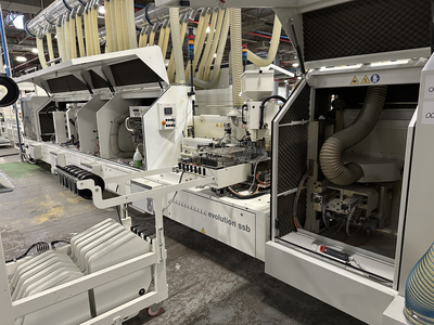 Stefani Evolution SSB Double-Sided Edgebander w/ Mahros Automatic Vacuum Loading & Unloading