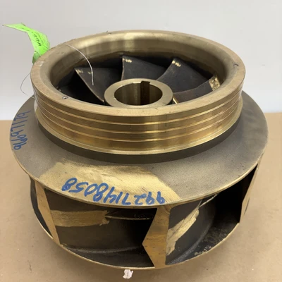 New! Large 8 Vain Brass Impeller With 2 1/2”bore.