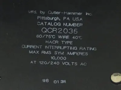 USED CUTLER HAMMER QCR2035