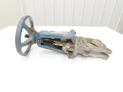DeZurik Fig. 824 3" Stainless Knife Gate Valve Lug Style Rising Stem Metal Seat