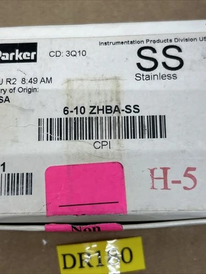 NEW Parker 6-10 ZHBA-SS