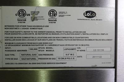 LOLO 24” COUNTERTOP NATURAL GAS 4 BURNER HOT PLATE MODEL LHP424MPF (WITH ELECTRIC IGNITERS)