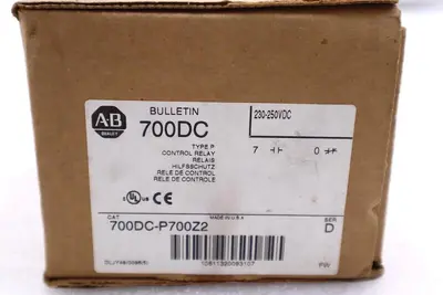 ALLEN BRADLEY BULLETIN 700DCP700Z2 DC RELAY RELAIS CC SERIES D #L-225