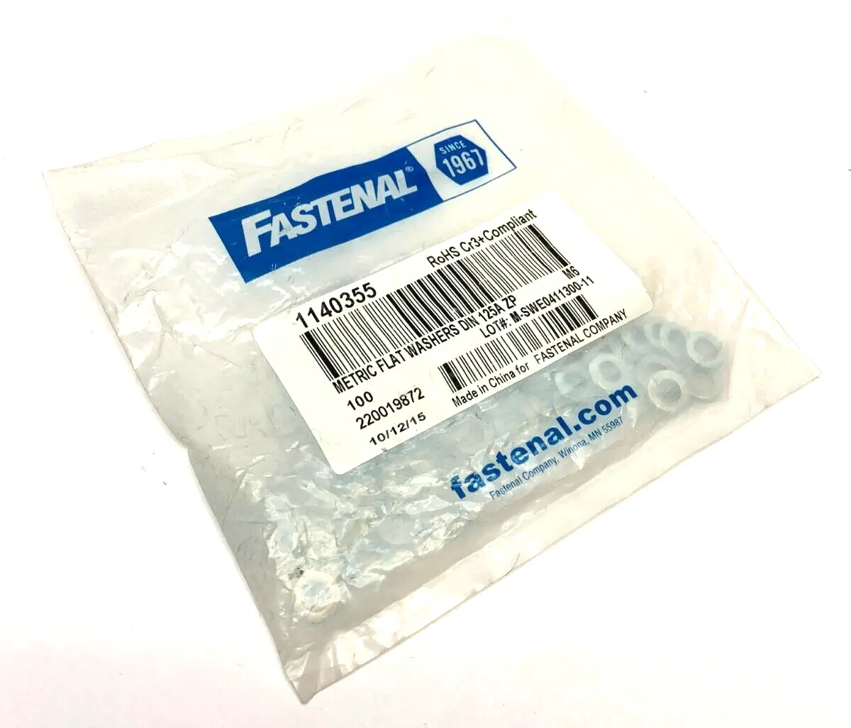 New | in-Stock Fastenal Metric Flat Washers DIN 125A ZP M6 Hardware Washers Michigan US | Maverick Industrial Sales #1463540