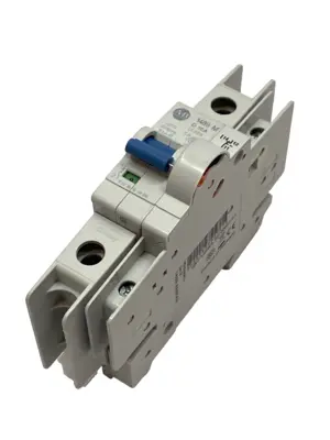 USED ALLEN‑BRADLEY 1489-M1D100 10A BREAKER W/ 1489-AMRA3 AUX CONTACT 1 10A BREAKER W/ 1489-AMRA3 AUX CONTACT 1P D‑CURVE