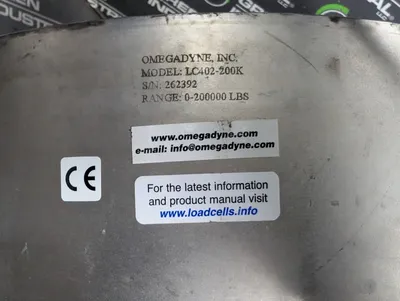 Omegadyne Inc. LC402-200K Low Profile Pancake Load Cell 200,000 lbs Used