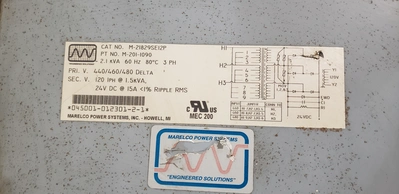 Marcelo M-21829SE12P Transformer 21KVA; 440-460-480-120V