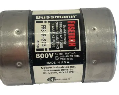 NEW BUSSMANN FRS-R-225 FUSE 600 V 225AMP FRSR225