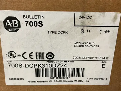 Used 2020 ALLENBRADLEY 700SDCPK310DZ24 Relays & Switches Ohio US | HGR 24 #1545310